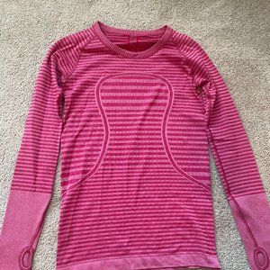 Lululemon Striped Swiftly Tech Long Sleeve Pink 6